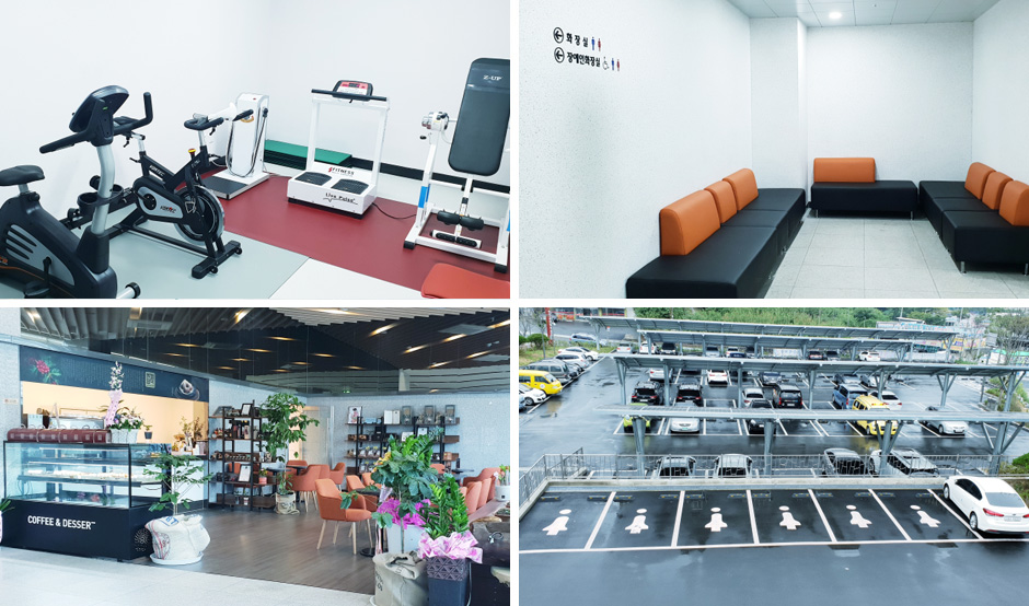 부대시설(체력단련실, 휴게공간, 카페테리아, 주차장) 사진